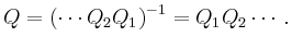 $\displaystyle Q=\left( \cdots Q_2 Q_1 \right)^{-1}=Q_1 Q_2 \cdots \,.
$