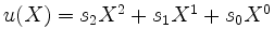 $ u(X) = s_2 X^2 + s_1 X^1 + s_0 X^0$