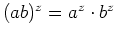 $ \mbox{$(ab)^z=a^z\cdot b^z$}$