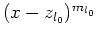 $ \mbox{$(x - z_{l_0})^{m_{l_0}}$}$