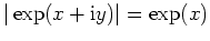 $ \mbox{$\vert\exp(x+\mathrm{i}y)\vert = \exp(x)$}$