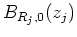 $ \mbox{$B_{R_j,0}(z_j)$}$