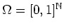 $ \mbox{$\Omega = [0,1]^{\mathbb{N}}$}$