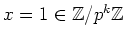 $ \mbox{$x = 1\in\mathbb{Z}/p^k\mathbb{Z}$}$