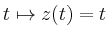 $ t\mapsto z(t)=t$