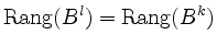 $ \operatorname{Rang}(B^l) = \operatorname{Rang}(B^k)$