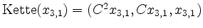 $ \mathrm{Kette}(x_{3,1}) = (C^2 x_{3,1}, Cx_{3,1}, x_{3,1})$