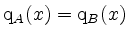 $ \mathrm{q}_A(x)=\mathrm{q}_B(x)$