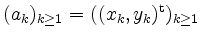 $ (a_k)_{k\ge 1}=((x_k,y_k)^\mathrm{t})_{k\ge 1}$