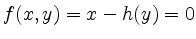 $ f(x,y) = x - h(y) = 0$