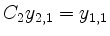 $ C_2 y_{2,1} = y_{1,1}$