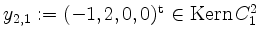 $ y_{2,1}:=(-1,2,0,0)^\mathrm{t}\in\operatorname{Kern }C_1^2$