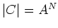 $ \mbox{$\vert C\vert = A^N$}$