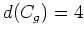 $ \mbox{$d(C_g) = 4$}$