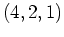 $ \mbox{$(4,2,1)$}$