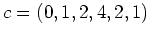 $ \mbox{$c = (0,1,2,4,2,1)$}$