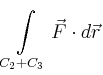 $\displaystyle \int\limits_{C_2+C_3} \vec{F}\cdot d\vec{r}$