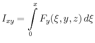 $\displaystyle I_{xy} = \int\limits_{0}^x F_y(\xi,y,z)\, d\xi$