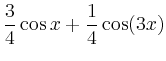 $\displaystyle \frac34\cos x +\frac14 \cos(3x)$