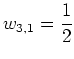 $ \mbox{$w_{3,1} = {\displaystyle\frac{1}{2}}$}$