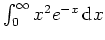 $ \mbox{$\int_0^\infty x^2 e^{-x}\,{\mbox{d}}x$}$