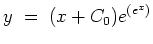 $ \mbox{$\displaystyle
y \;=\; (x+C_0)e^{(e^x)}
$}$