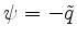 $ \psi=-\tilde q$