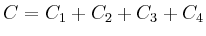 $ C=C_1+C_2+C_3+C_4$