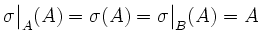 $ \sigma \big \vert _A (A) =\sigma(A)=\sigma \big \vert _B (A)=A$