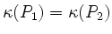 $ \kappa(P_1)=\kappa(P_2)$