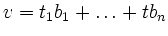 $ v=t_1b_1 + \ldots + t b_n$