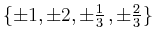 $ \{\pm1,\pm2,\pm\frac13,\pm\frac23\}$