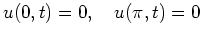 $\displaystyle u(0,t)=0, \quad u(\pi,t)=0
$