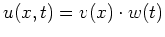 $\displaystyle u(x,t) = v(x) \cdot w(t) $