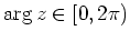 $ {\rm {arg}}\,z\in [0, 2\pi)$