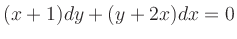 $ (x+1)dy+(y+2x)dx=0$