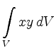 $\displaystyle \int\limits_V xy\, dV
$