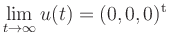 $ \lim\limits_{t\to \infty} u(t)= (0,0,0)^\mathrm{t}$