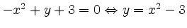 $ -x^2+y+3=0 \Leftrightarrow y = x^2-3$