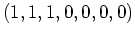 $ \mbox{$(1, 1, 1, 0, 0, 0, 0)$}$