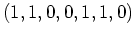 $ \mbox{$(1, 1, 0, 0, 1, 1, 0)$}$