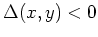 $ \mbox{$\Delta(x,y) < 0$}$