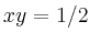 $ \mbox{$xy=1/2$}$