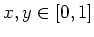 $ \mbox{$x,y\in[0,1]$}$