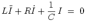 $ \mbox{$\displaystyle
L\ddot{I}+ R\dot{I}+{\displaystyle\frac{1}{C}}\,I \;=\; 0
$}$