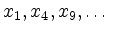 $ x_1, x_4, x_9,\dots$