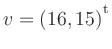 $ v=(16,15){^{^{\scriptstyle\mathrm t}}}$