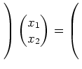 $ \left.\rule{0cm}{1cm}\right)\begin{pmatrix}x_1\\ x_2\end{pmatrix}=
\left(\rule{0cm}{1cm}\right.$