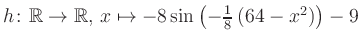 $ h \colon \mathbb{R} \to \mathbb{R},\, x \mapsto -8\sin\left(-\frac{1}{8}\left(64-x^2\right)\right)-9$