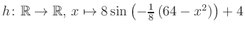 $ h \colon \mathbb{R} \to \mathbb{R},\, x \mapsto 8\sin\left(-\frac{1}{8}\left(64-x^2\right)\right)+4$